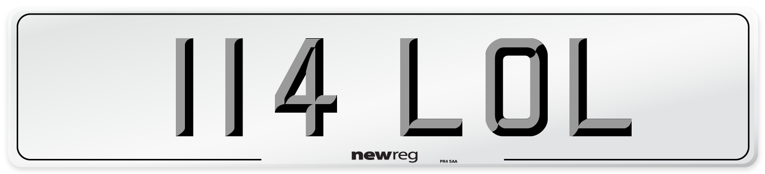 114 LOL Number Plate from New Reg